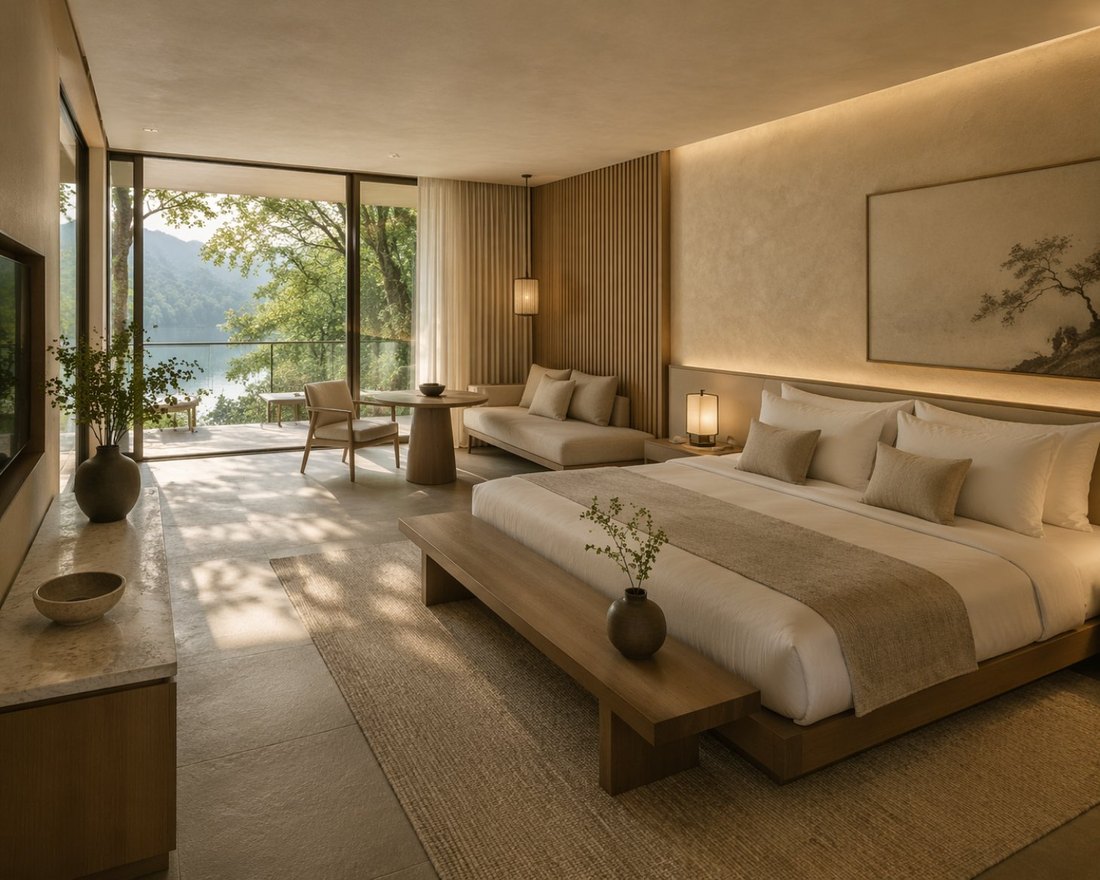 Luxury hotel suite — powered by InnGenius Opal energy management